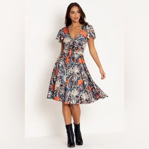 BLACKMILK Morris Blue and Orange RIO MIDI DRESS!